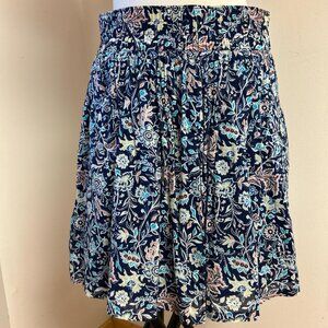 Y2K Old Navy Blue Floral Skirt with elastic waistband